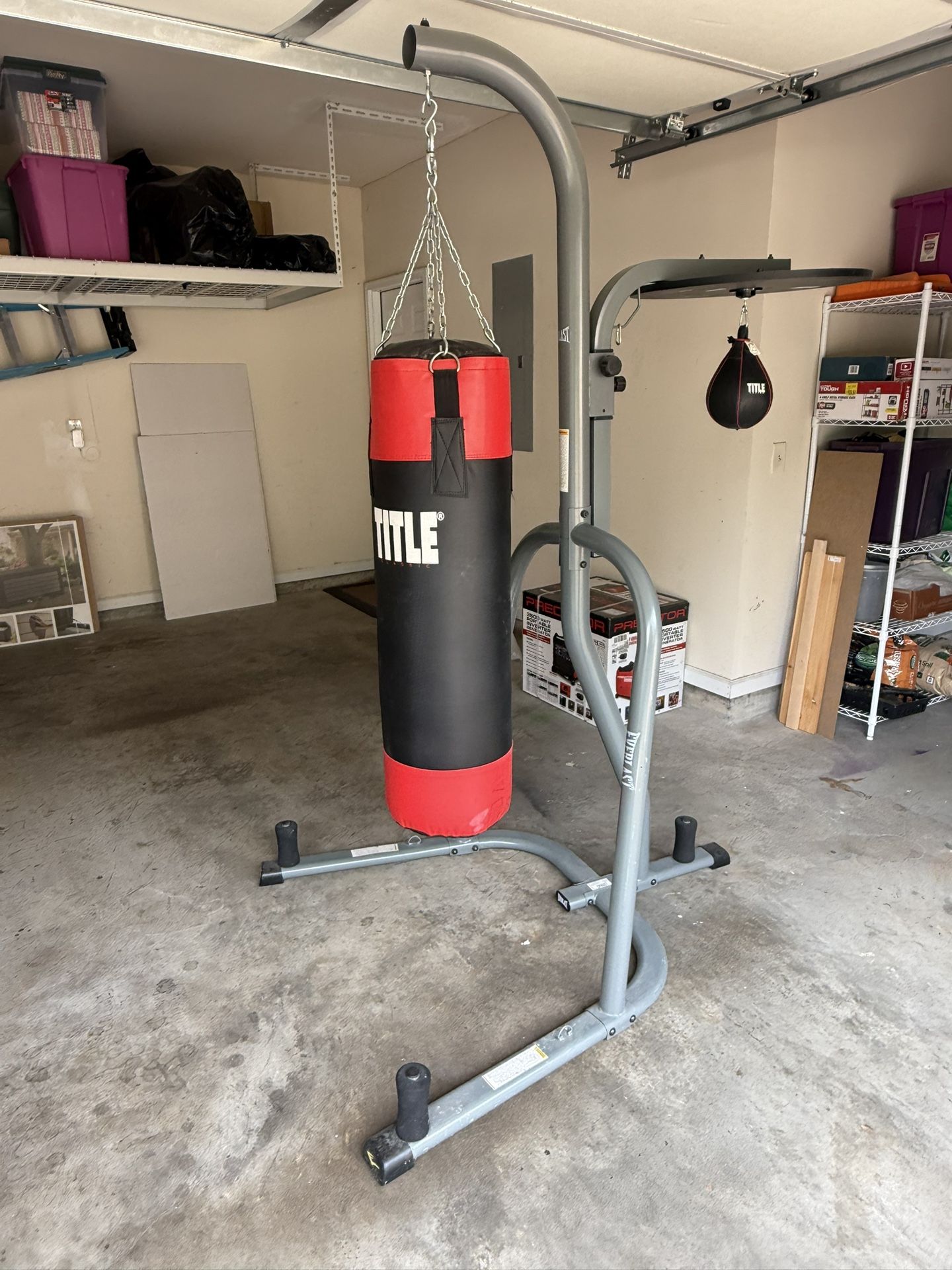 Everlast Heavy Bag Stand with TITLE Punching & Speed Bags – Complete Boxing Set