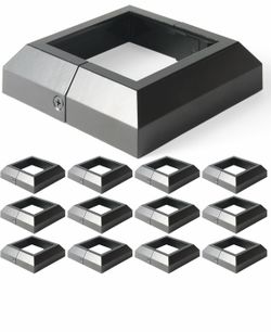 4x4 Post Base Cover Split Design Aluminum Alloy Powder Coat Black/Silver 12 pack