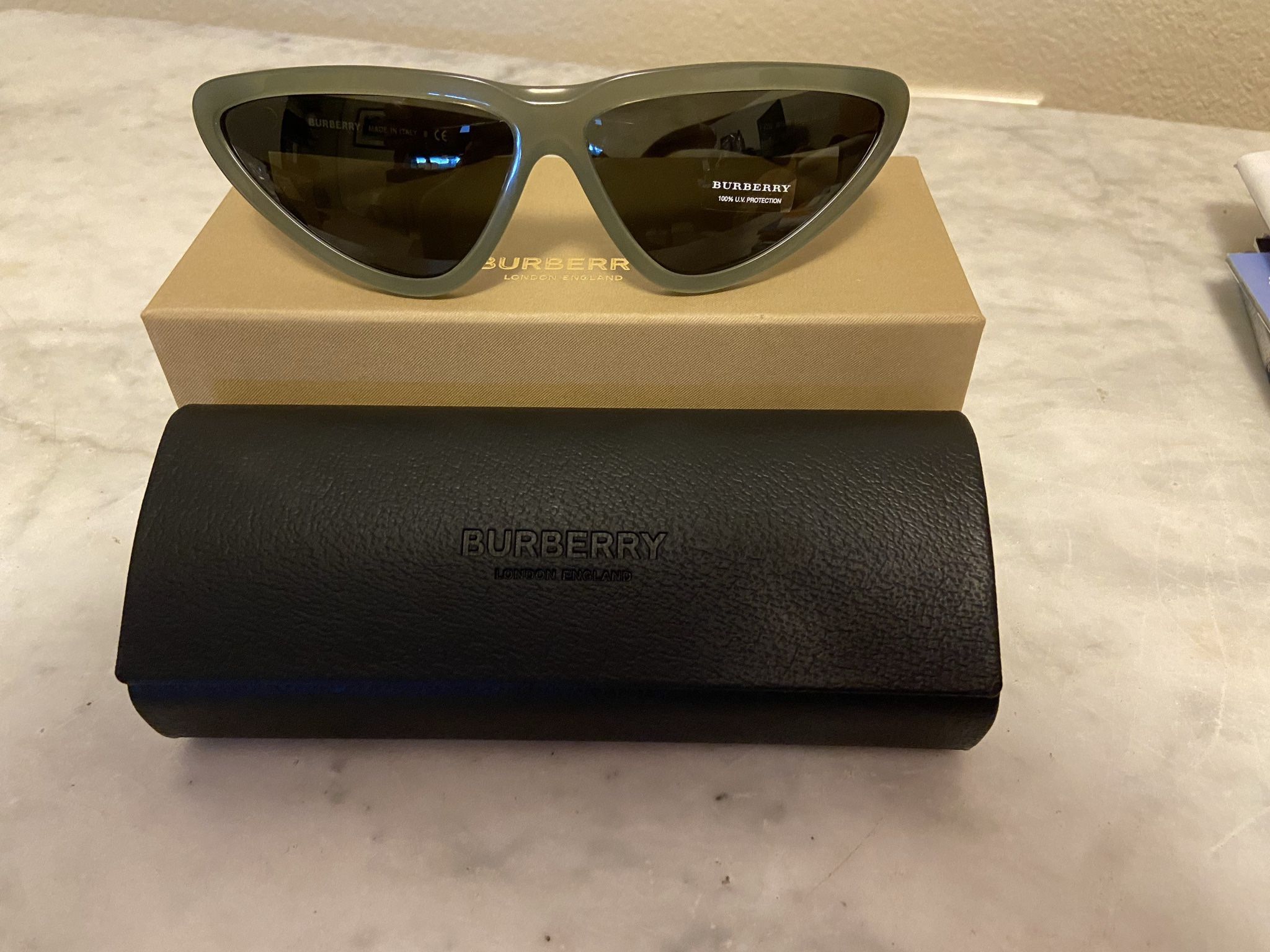 Burberry Dark Green Cat Eye Ladies Sunglasses-New In box, Never Been Worn