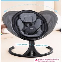 Electric Infant- Baby Rocker-Swing, Bluetooth, Remote (Black)LAREX