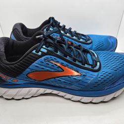 Brooks Ghost 9 Running Shoes Men 14 Athletic Sneaker Alloy High Risk Blue Orange