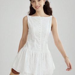 White Embroidery Dress  