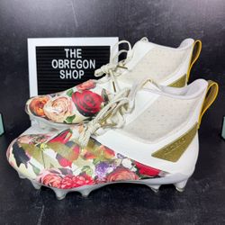 ADIDAS ADIZERO CHAOS SPEED CORONATION OFF WHITE MENS FOOTBALL CLEATS SIZE 13 CREAM GOLD METALLIC CLOUD NEW