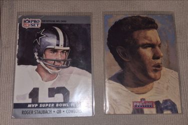 Roger Staubach NFL Trading Cards Lot of 2