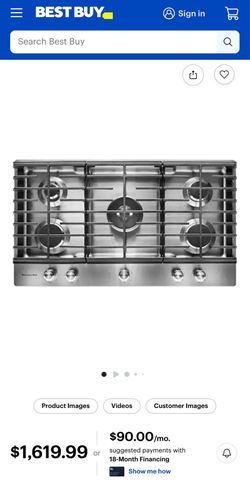 KitchenAid 36-Inch 5-Burner Gas Cooktop