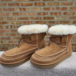 Ugg Classic Mini Alpine Boots US Size 8 Chestnut Color New