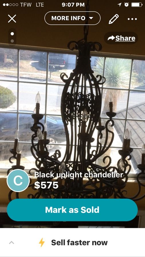 Black metal chandelier