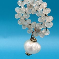 Real Pearl Earrings Drop Dangle Seed Beads In Round Shape Good Condition