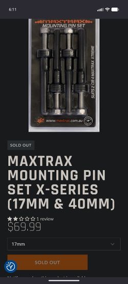 Maxtrax Xtreme OEM Mounting Pin 17mm fits 2 Or 4 Boards