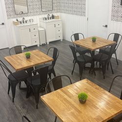 Restaurant Tables And Chairs. Solid Wood. 