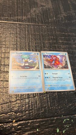 Pokémon Cards Quaxly and Volcanion