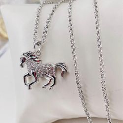 CABALLO Y CADENA ORÓ LAMINADO ITALIANO/ITALIAN GOLD PLATED HORSE AND CHAIN ​​PENDANT