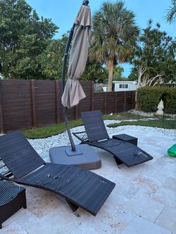 Lounge chairs and tables