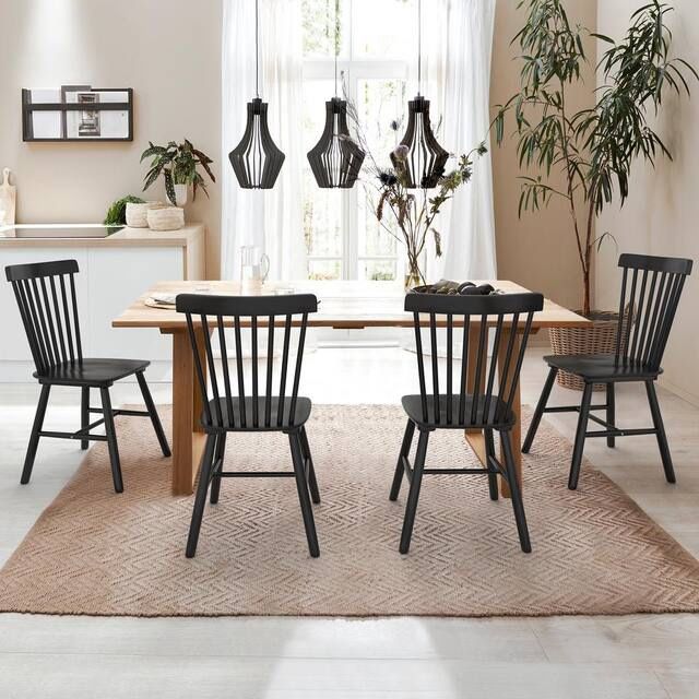 Windsor Dining Chair, Spindle Back Wood Dining Chair
