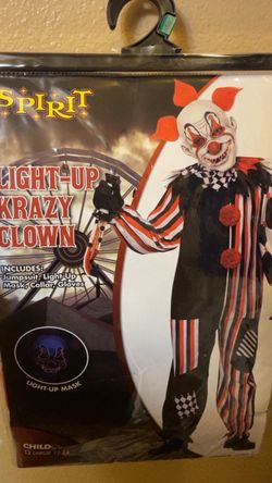 spirit clown costume glow in the dark mask