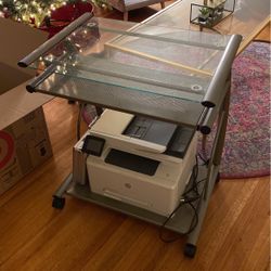 Glass Desk On Wheels