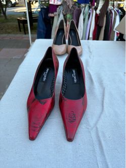 Pierre Cardin Paris Red Floral Pumps – Size 37½