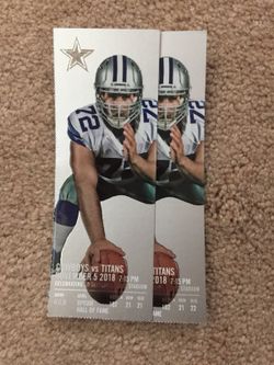 (2) Awesome Titans @ Dallas Cowboys Tickets sec 102 Cowboys side