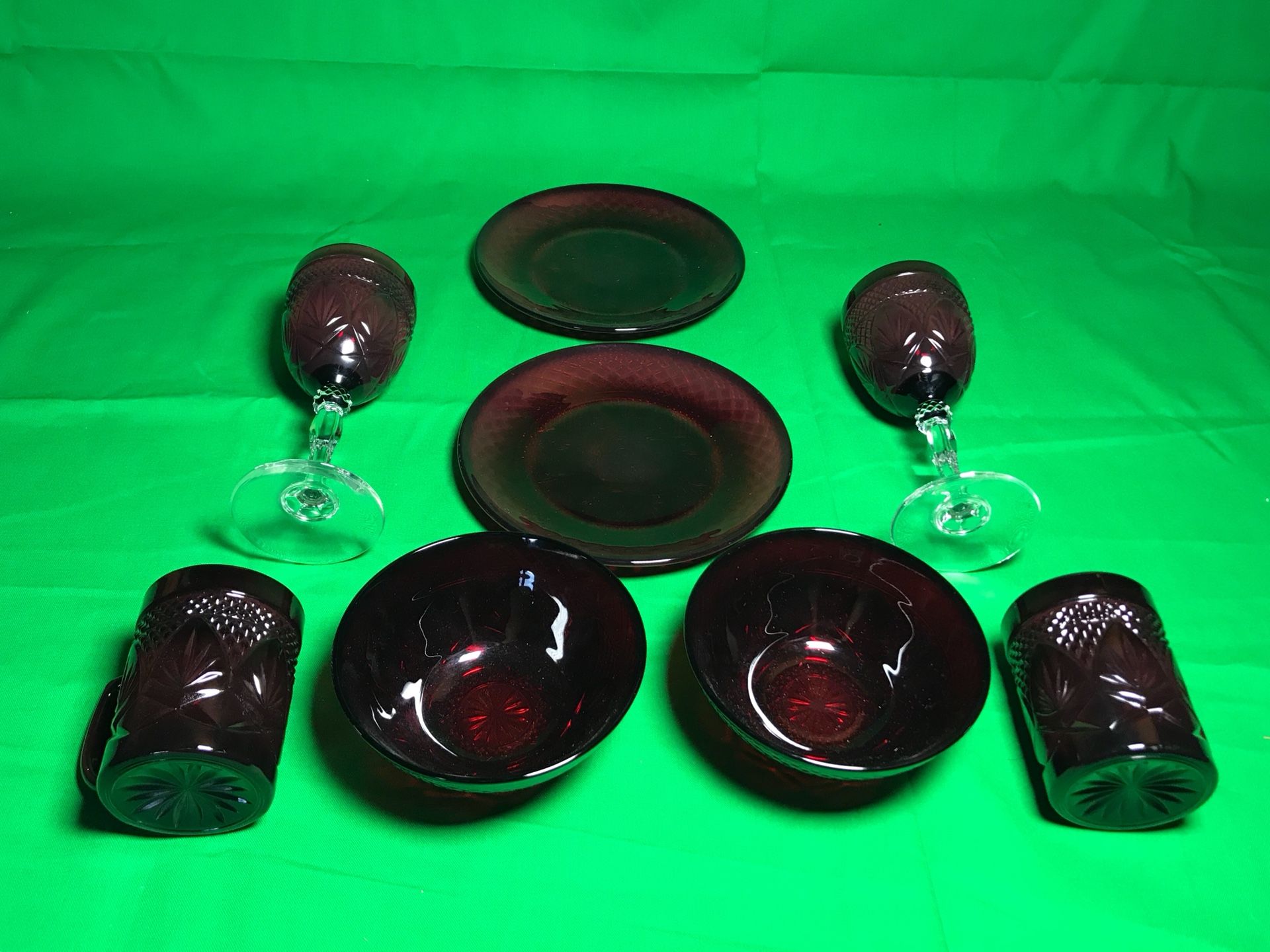 Vintage France J. G. Durand Cristal D’Arques Ruby Glassware