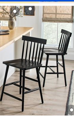 Counter Height Black Wood Chairs