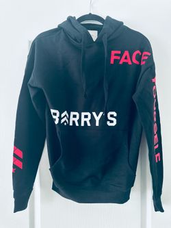 BARRYS FACE YOURSELF BLACK HOODIE WITH CORAL ACCENT       SIZE: XS UNISEX