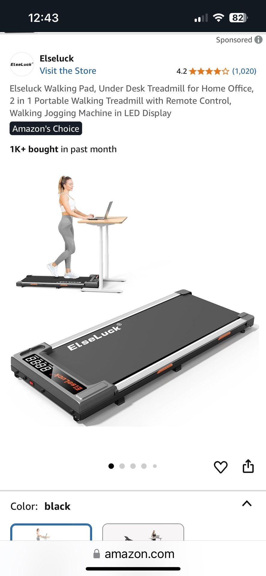 Elseluck Walking Pad, Under Desk Treadmill