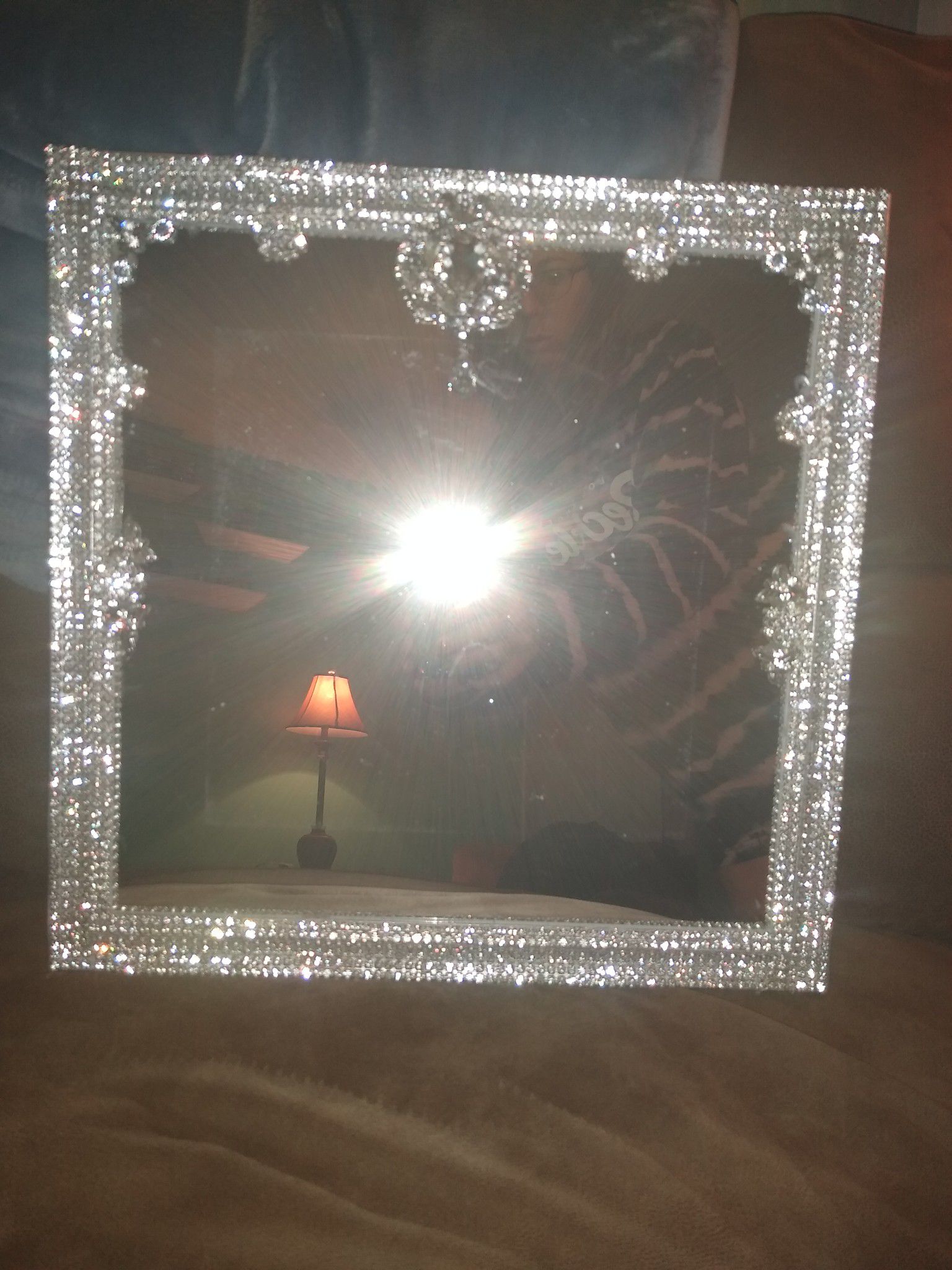 Crystal bling mirror