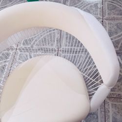 Pangea Home Fern 19" Ivy Modern Faux Leather & Polished Steel Chair in White

