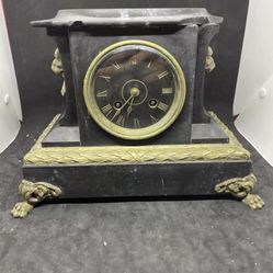 G.Philippe Palais Royal 66 & 67 Desk Clock Rare Working Bronze And Marble Read