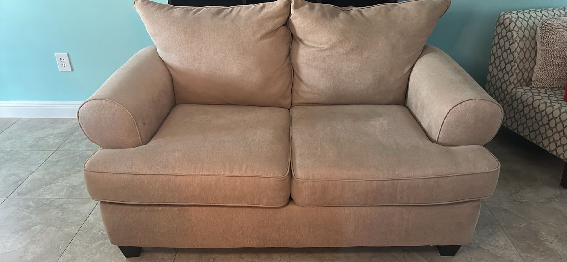 Beige Loveseat