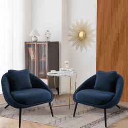 Set Of 2 Leisure Chairs With Cushions For Living Room Bedroom 