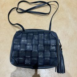 Dramatic Price Drop For  Top Quality Leather Vintage Shoulder Strap/Crossbody Zippered Top With Tassel Sharif Made In The USA Pocketbook