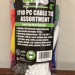 1710 Pc Cable Tie Assortment