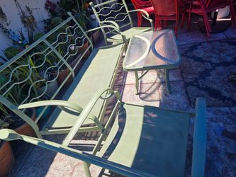 Vintage homecrest 4 pcs sets loveset 2 chairs and table withcusion