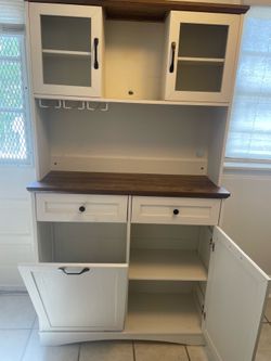 Pantry Cabinet with Tilt out 13 gallon Trash Can storage NEED GONE BY JUNE 1st