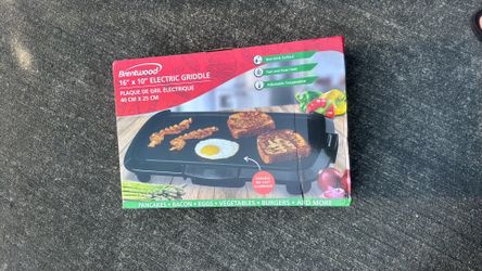 16X10” electric griddle perfect for pancakes bacon eggs vegetables burgers and more