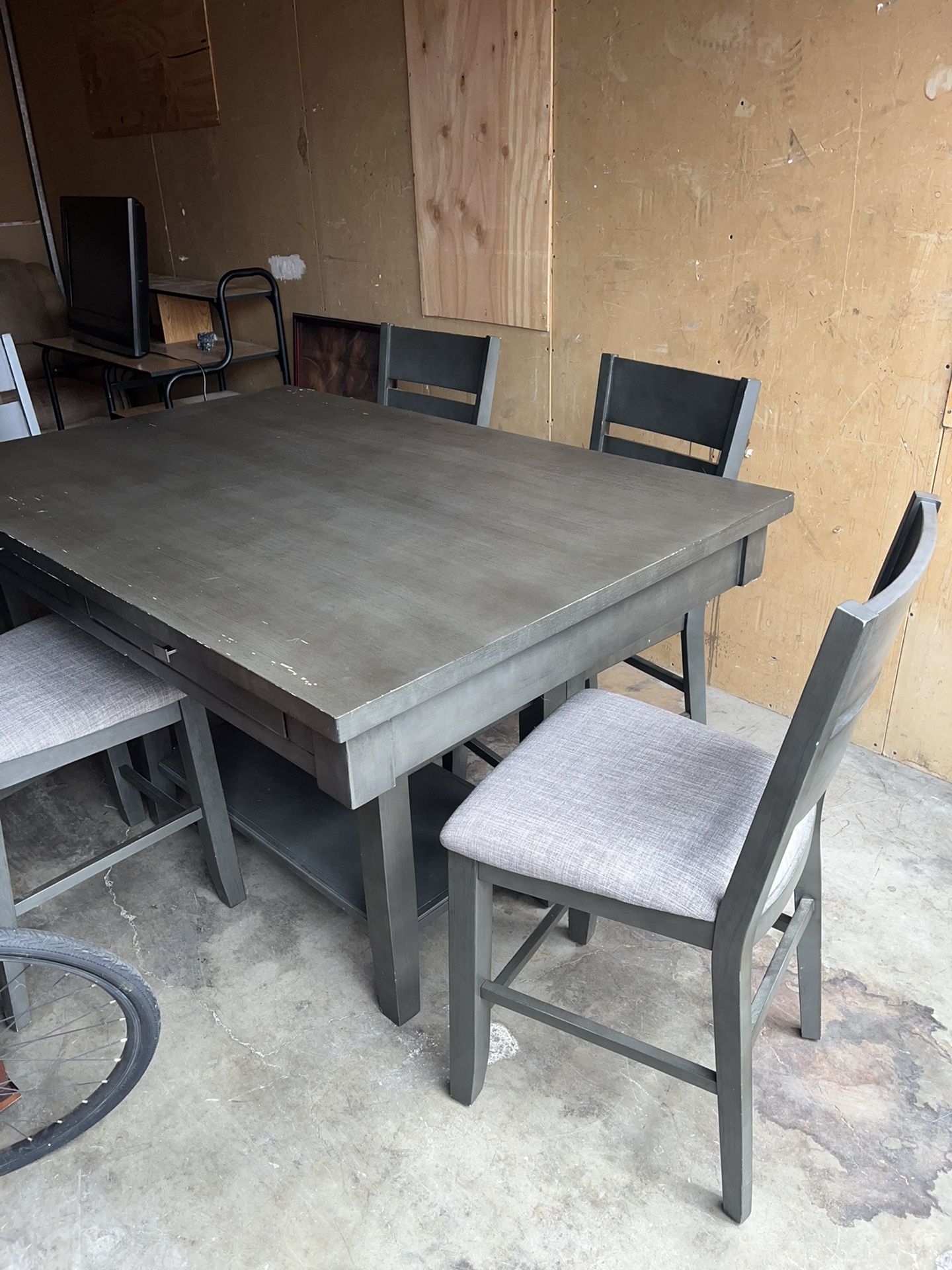 Luxury Wooden Dining Table With Wood Back Stool