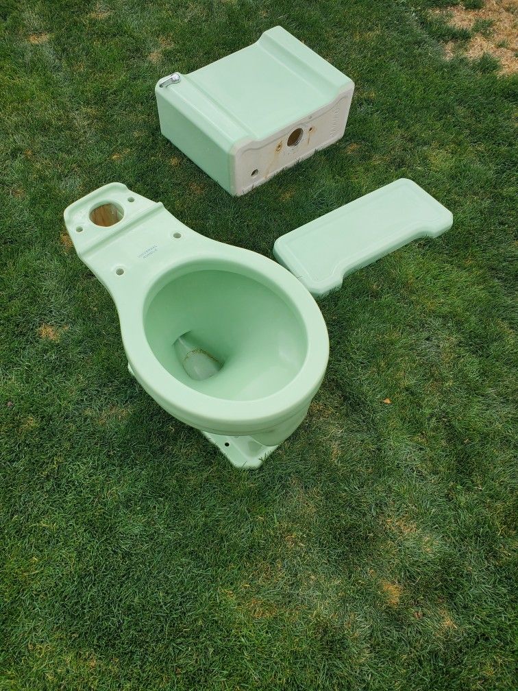 Vintage Midcentury Jadeite Mint Green Toliet