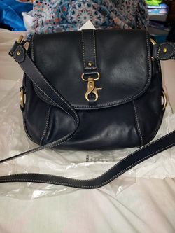 Etienne Aigner black leather crossbody bag New