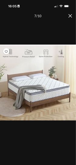 12 inch Queen Mattress, Hybrid Mattress in a Box, Medium Firm, Pressure Relief & Motion Isolation, Breathable & CertiPUR-US