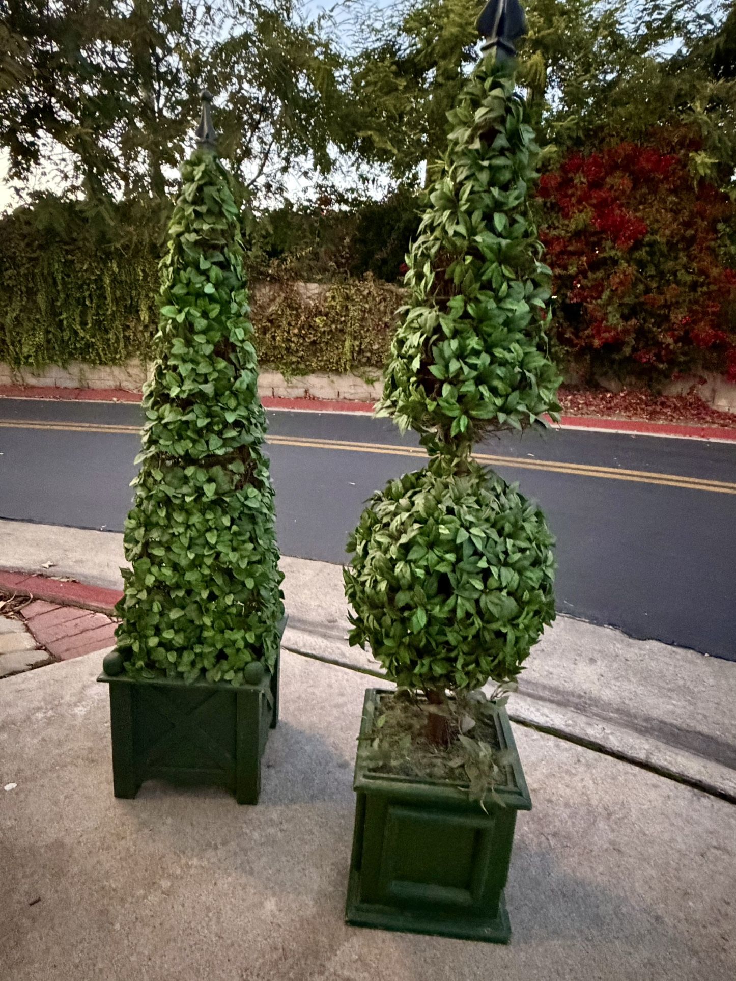 A Pair Of artificial Topiaries