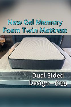 New Gel Memory Foam Twin Mattress(Reversible)