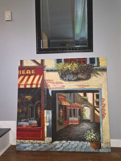 Large French Cafe canvas art 40" x 40