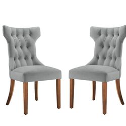 DHP Clairborne Tufted Hourglass Dining Chair Set of 2 Taupe