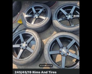 19 inch Black rims with brand new tires