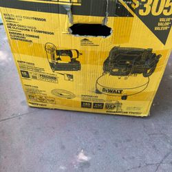 DEWALT Brad Nailer & Heavy-Duty Pancake Electric Air Compressor Combo Kit