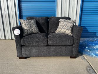 Brand New. Lane Love Seat Sofa . Slate color with accent pillows.  $299. Only 1