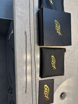 micro tennis necklace white gold necklace / bracelet