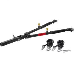 680#Tow Bar, 7500 lbs Towing Capacity with Ropes, Powder-Coating Alloy Steel Bumper-Mounted Universal Towing Bar with Max 52 inches Telescopic Rod, Fi
