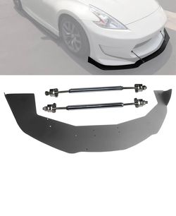 Fits 13-20 Nissan 370Z Amuse Style Front Bumper Lip Splitter Gunmetal Strut Rods